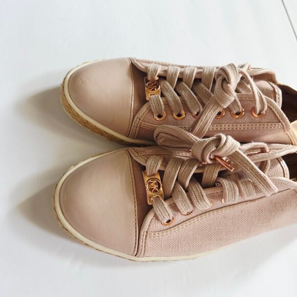 Michael Michael Kors Pink Canvas Espadrille Sneakers Lace Up Womens Size 9M - Picture 13 of 14